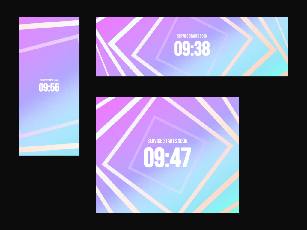 Responsive presentation output engine example on screens